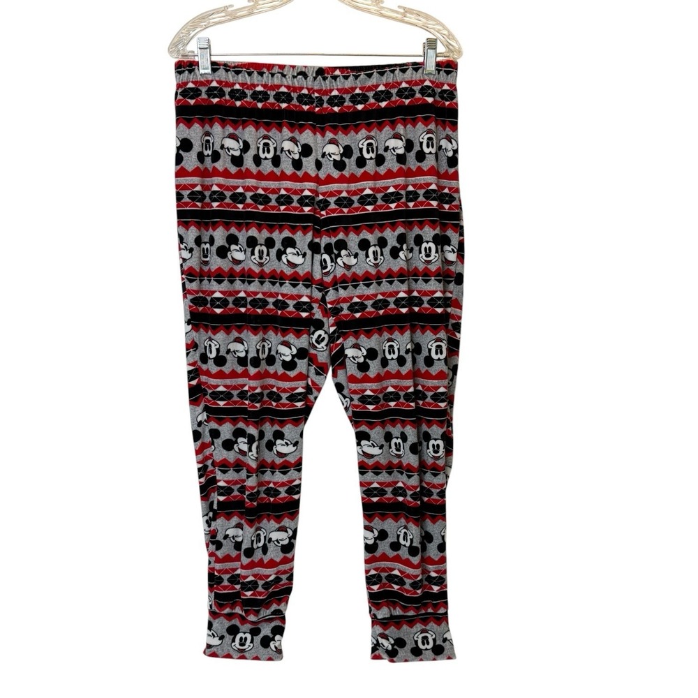 Disney Mickey‎ Mouse Fleece 2 Piece Long Sleeve Pajamas Womens L 12/14 - Picture 2 of 9